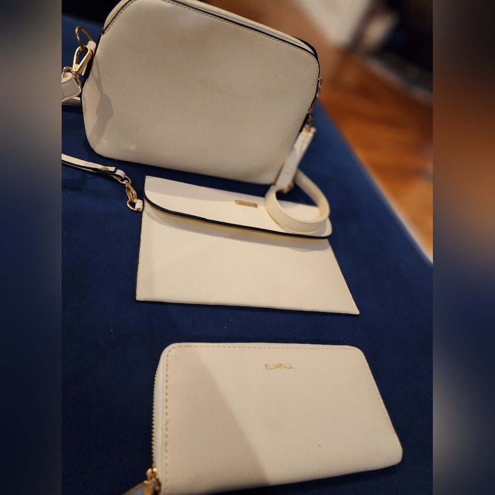 Elegant White  Bag Set- 3 Pieces